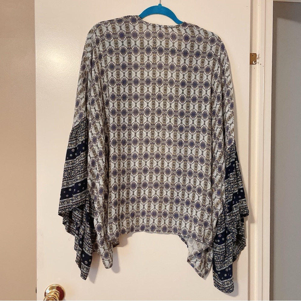 Mystree Boho Printed Open Front Kimono Cardigan - Picture 6 of 7